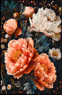 Blossoming Garden Peonies Artistic Poster