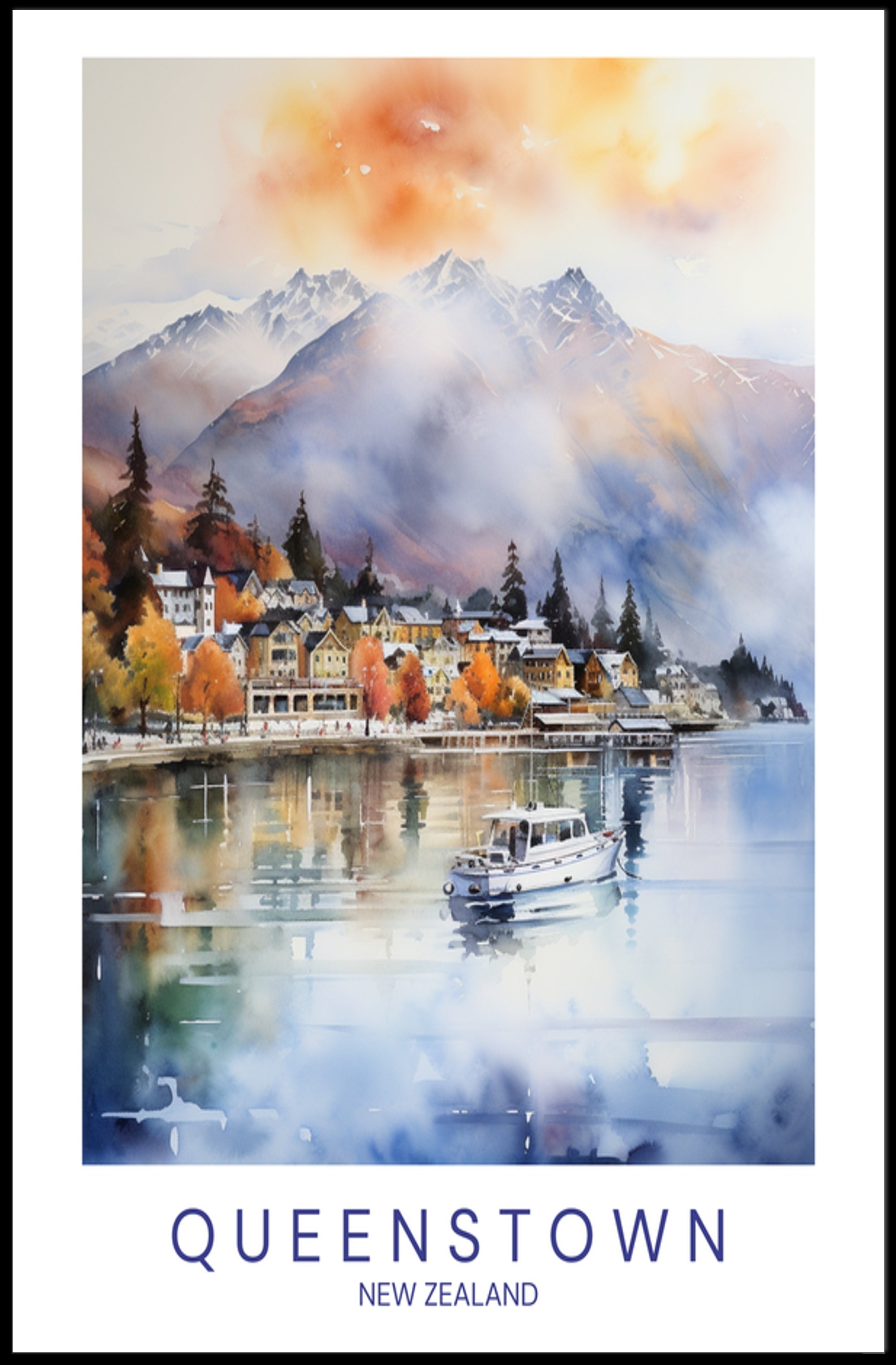 Queenstown Tranquility Poster PosterGoat