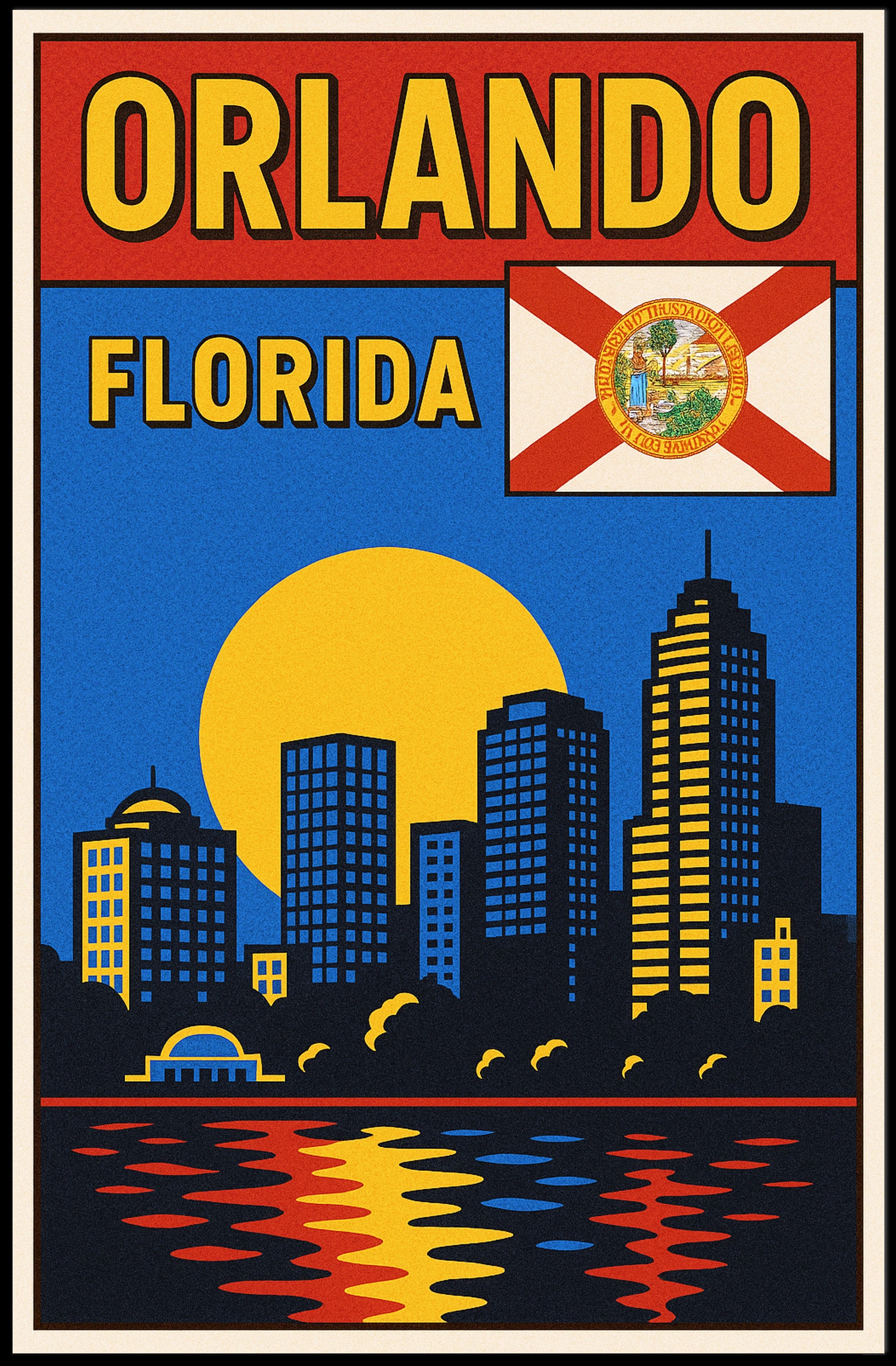 Orlando, Florida Skyline Poster PosterGoat