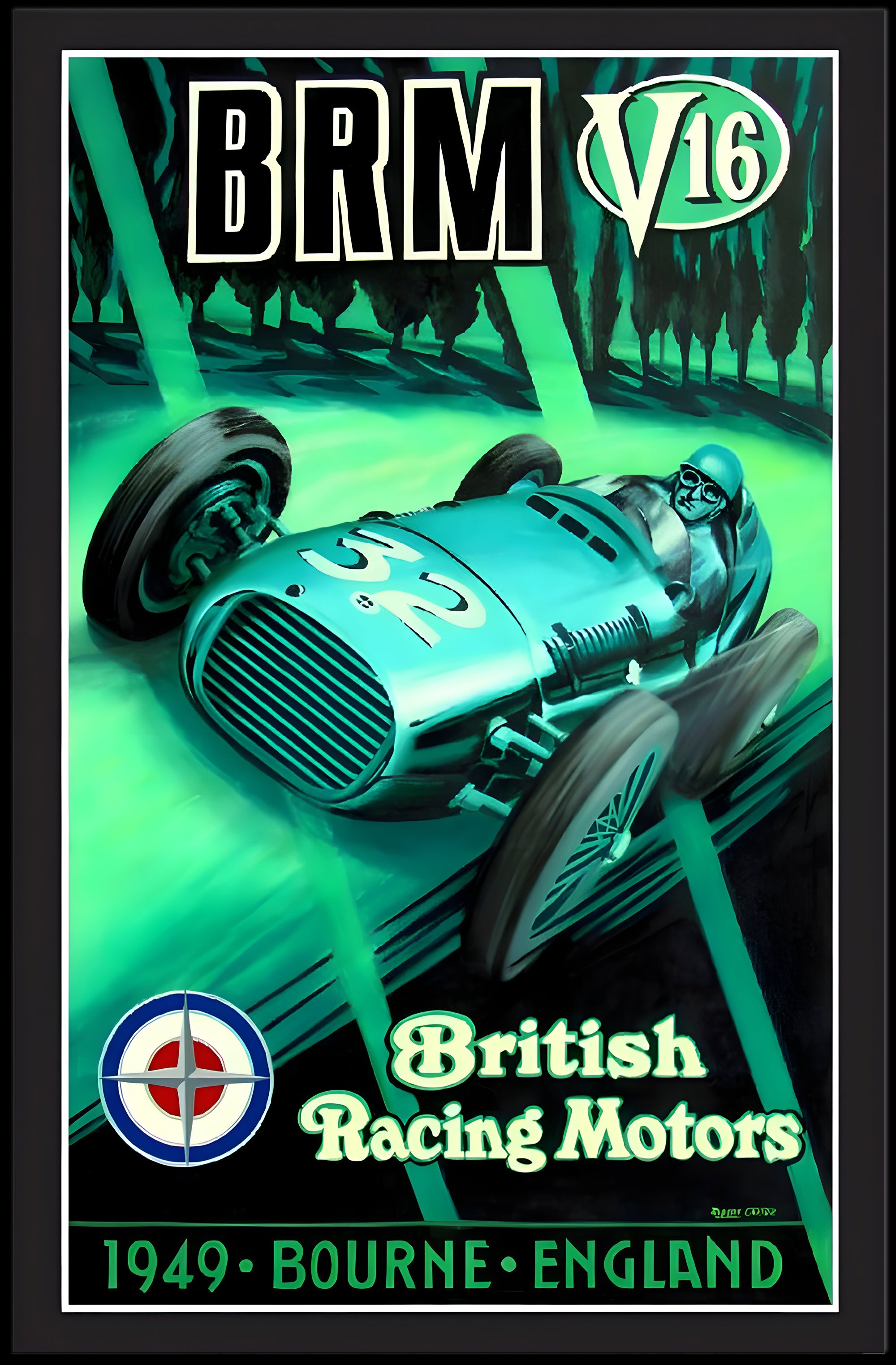 BRM V16 Racing Poster