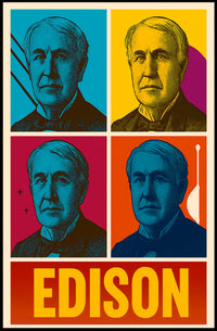 Edison Pop Art Portrait – Historical or Presidential Poster