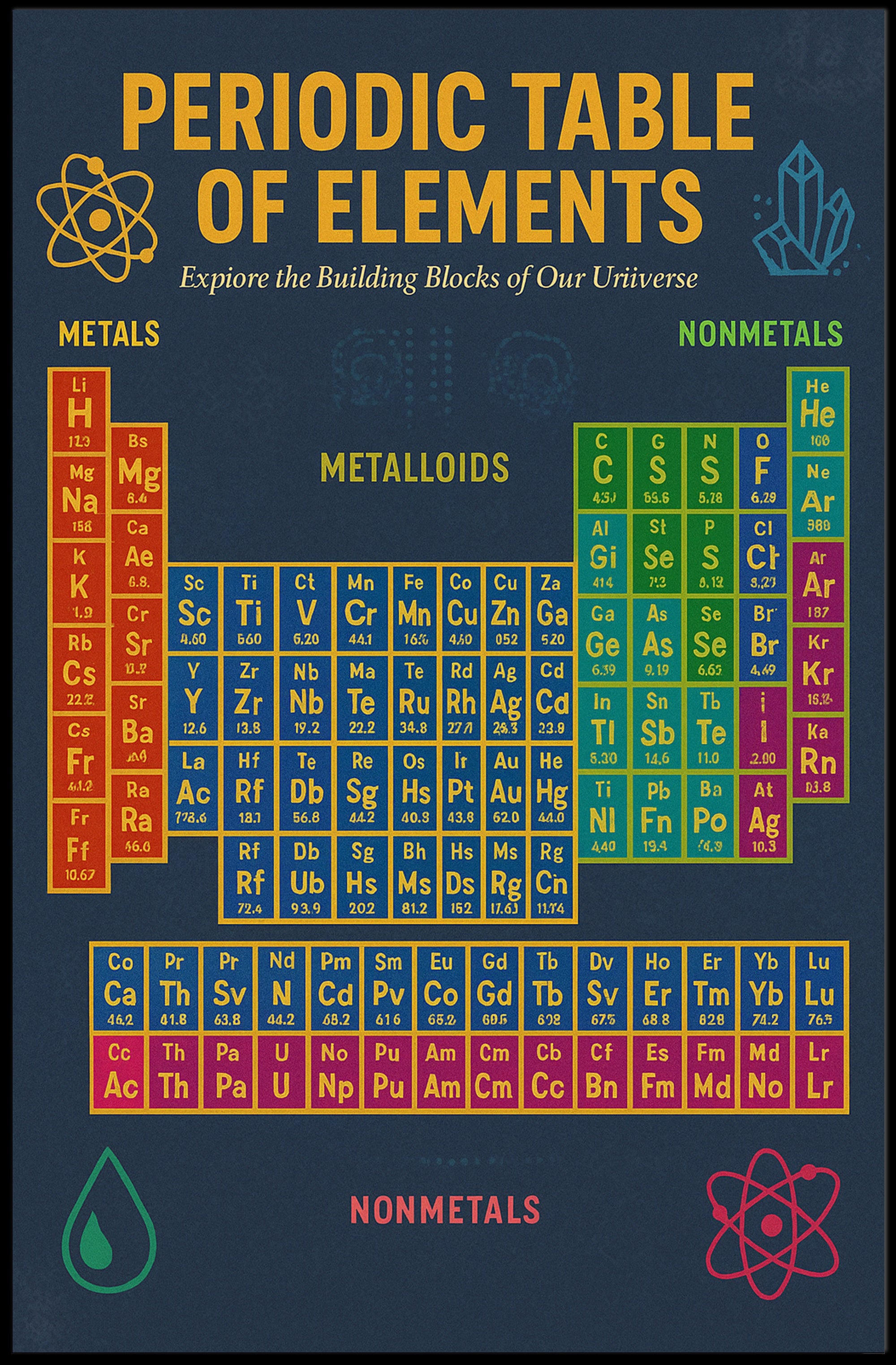Periodic Table Poster: Educational Infographic Art
