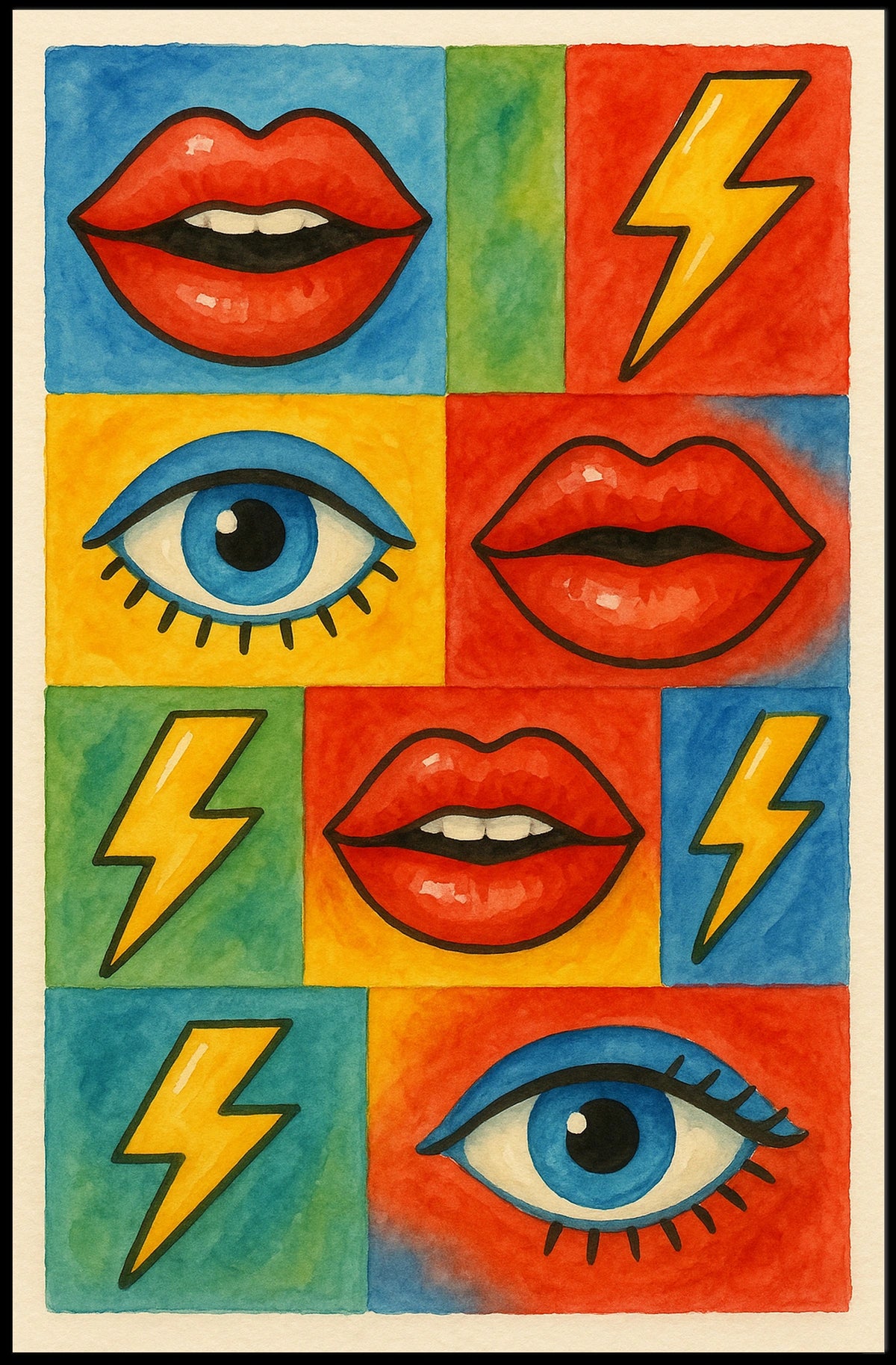 Pop Art Expressionism Poster with Retro Flair