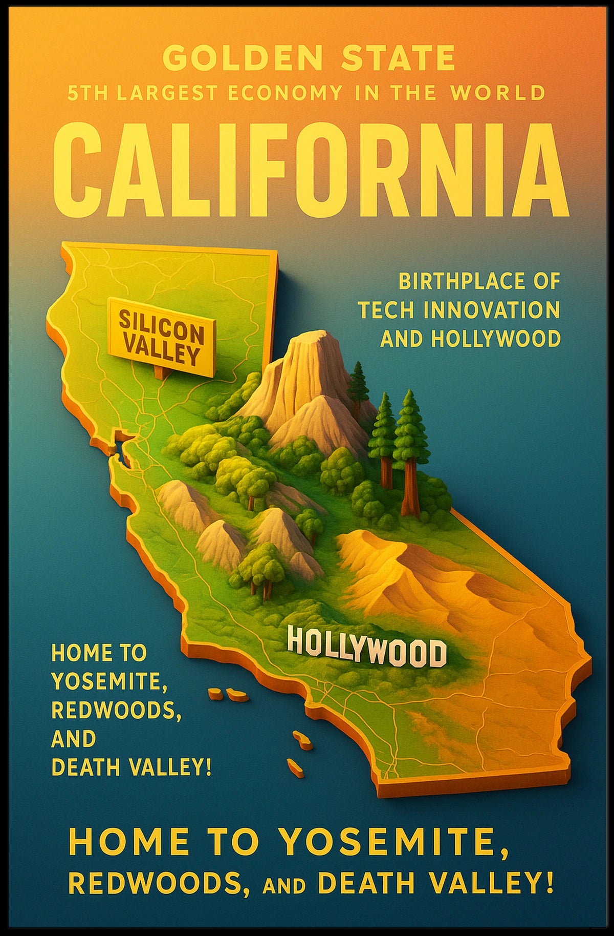 California The Golden State Poster