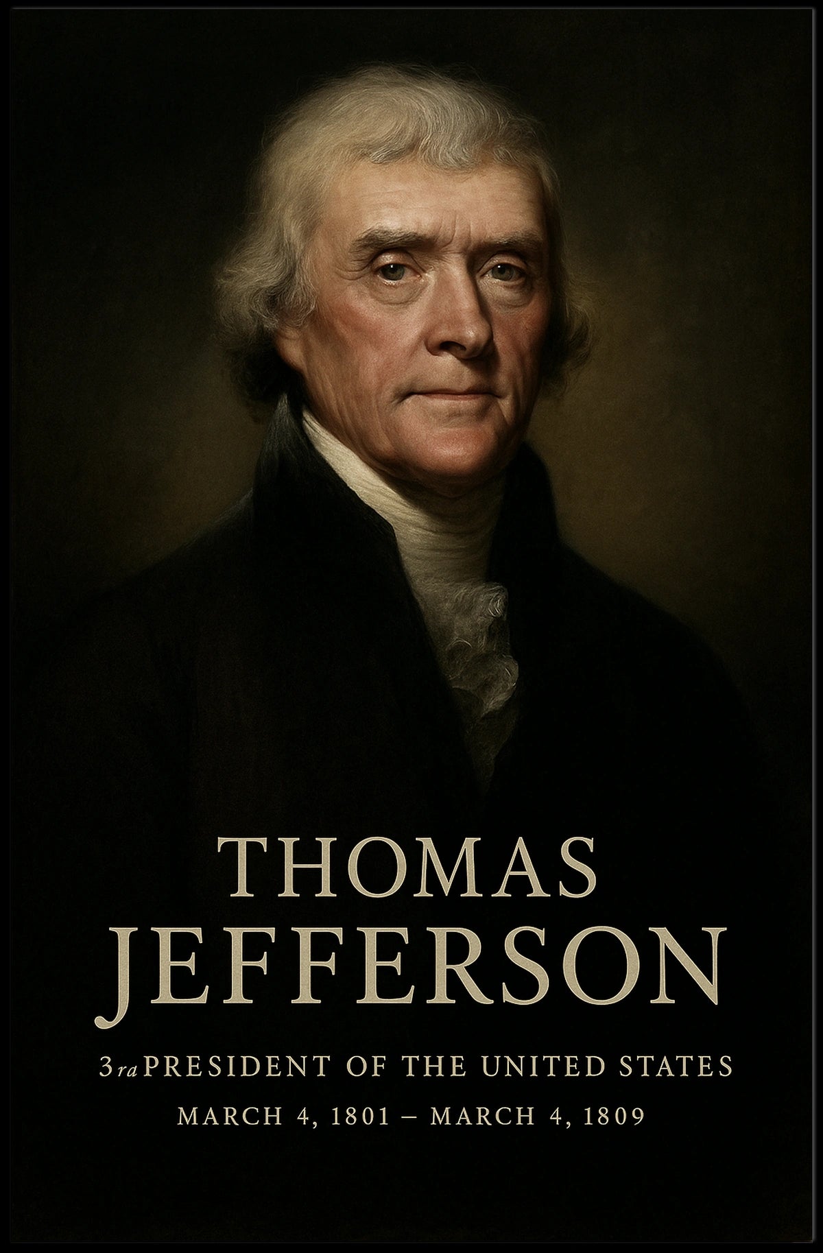Thomas Jefferson Third President Poster Wall Art Decor