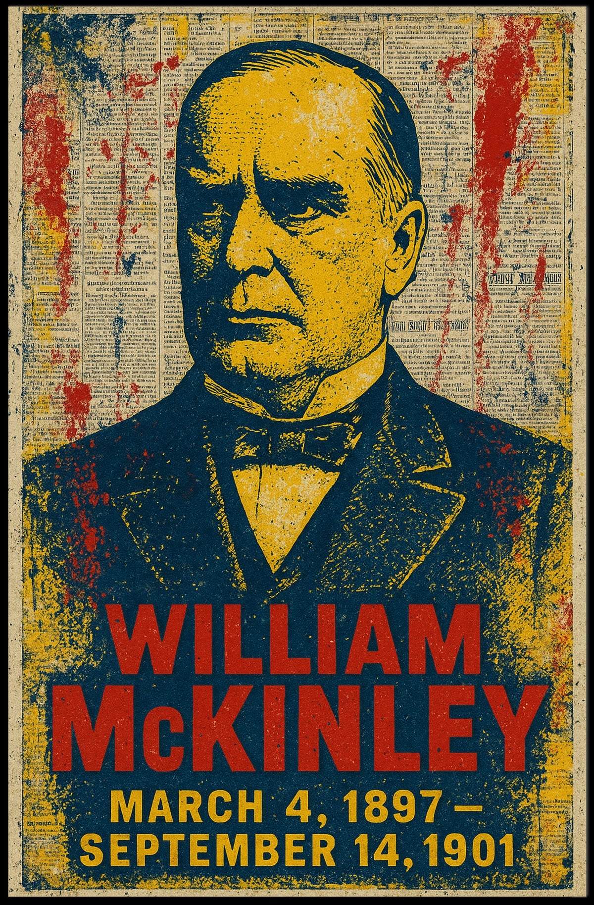 William McKinley 25th President of the United States Street Art Mashup Poster