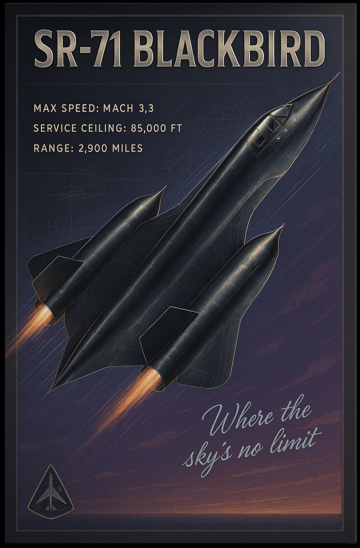 SR-71 Blackbird Speed and Innovation Poster