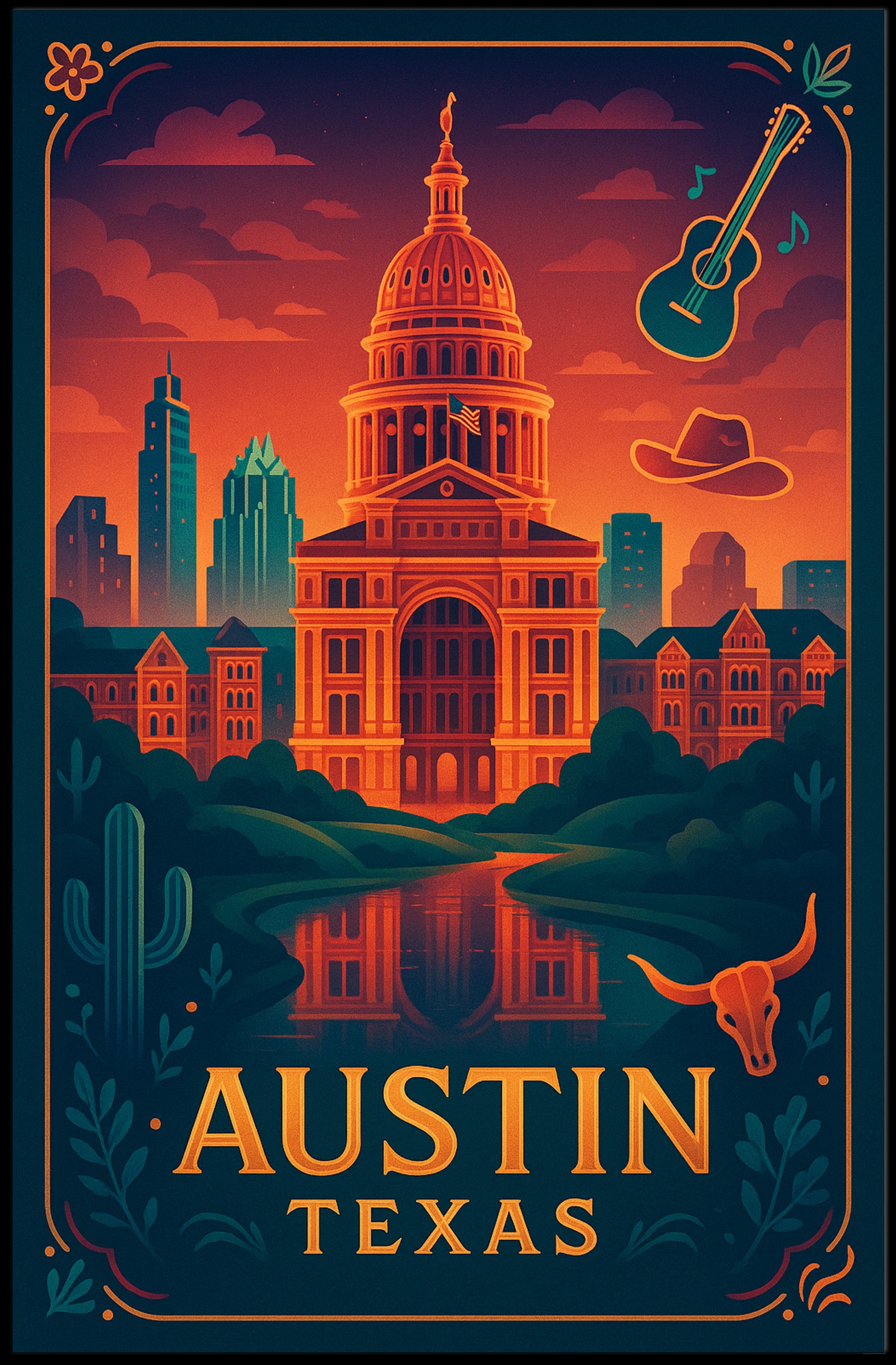 Austin's Vibrant Spirit Poster