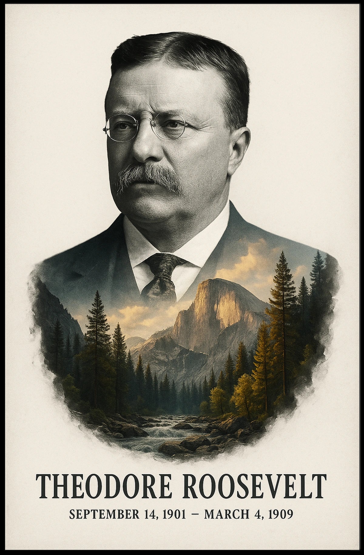 Theodore Roosevelt 26th President of the United States Reflections Poster
