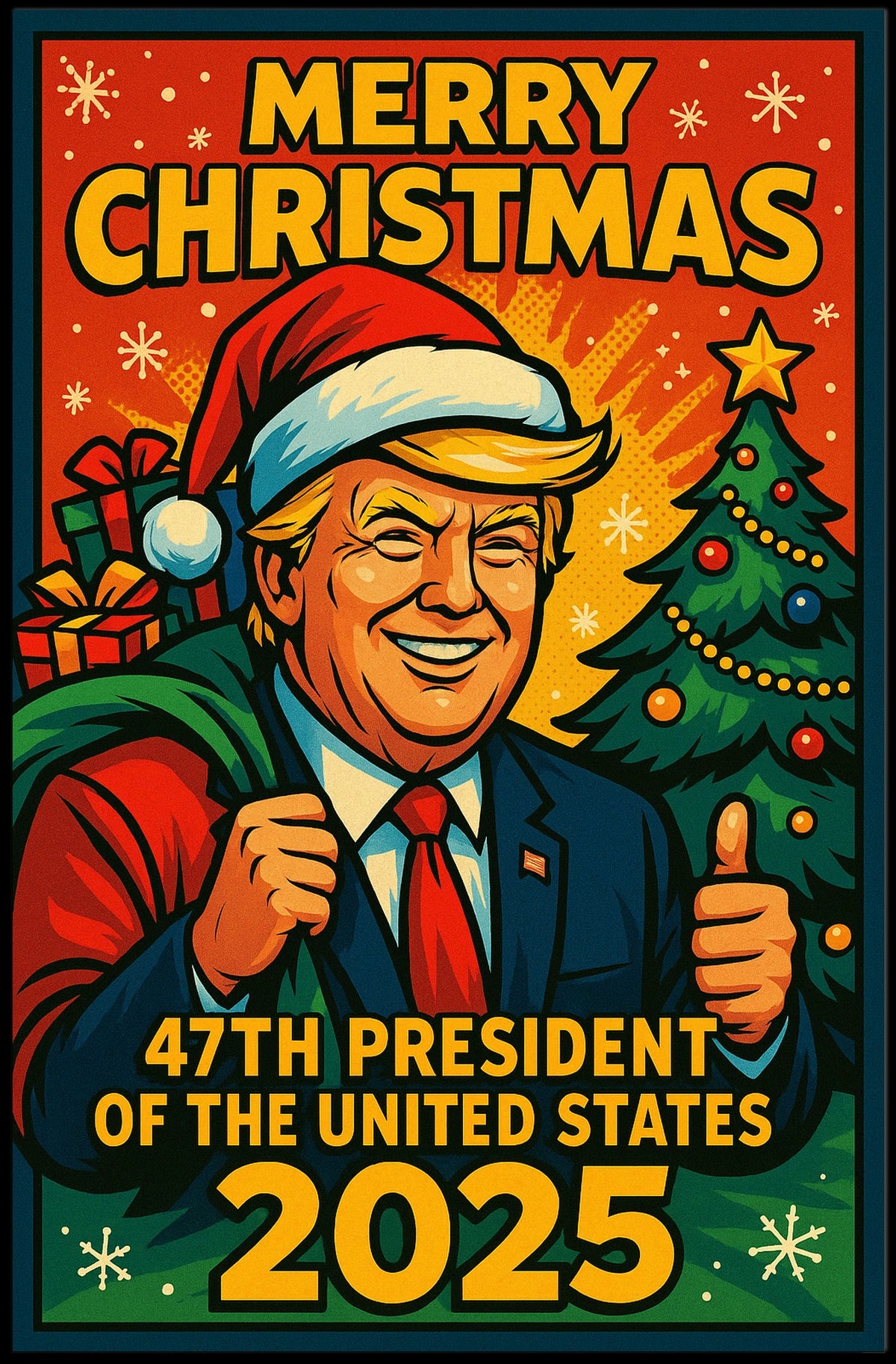 Merry Christmas 2025 47Th President Poster