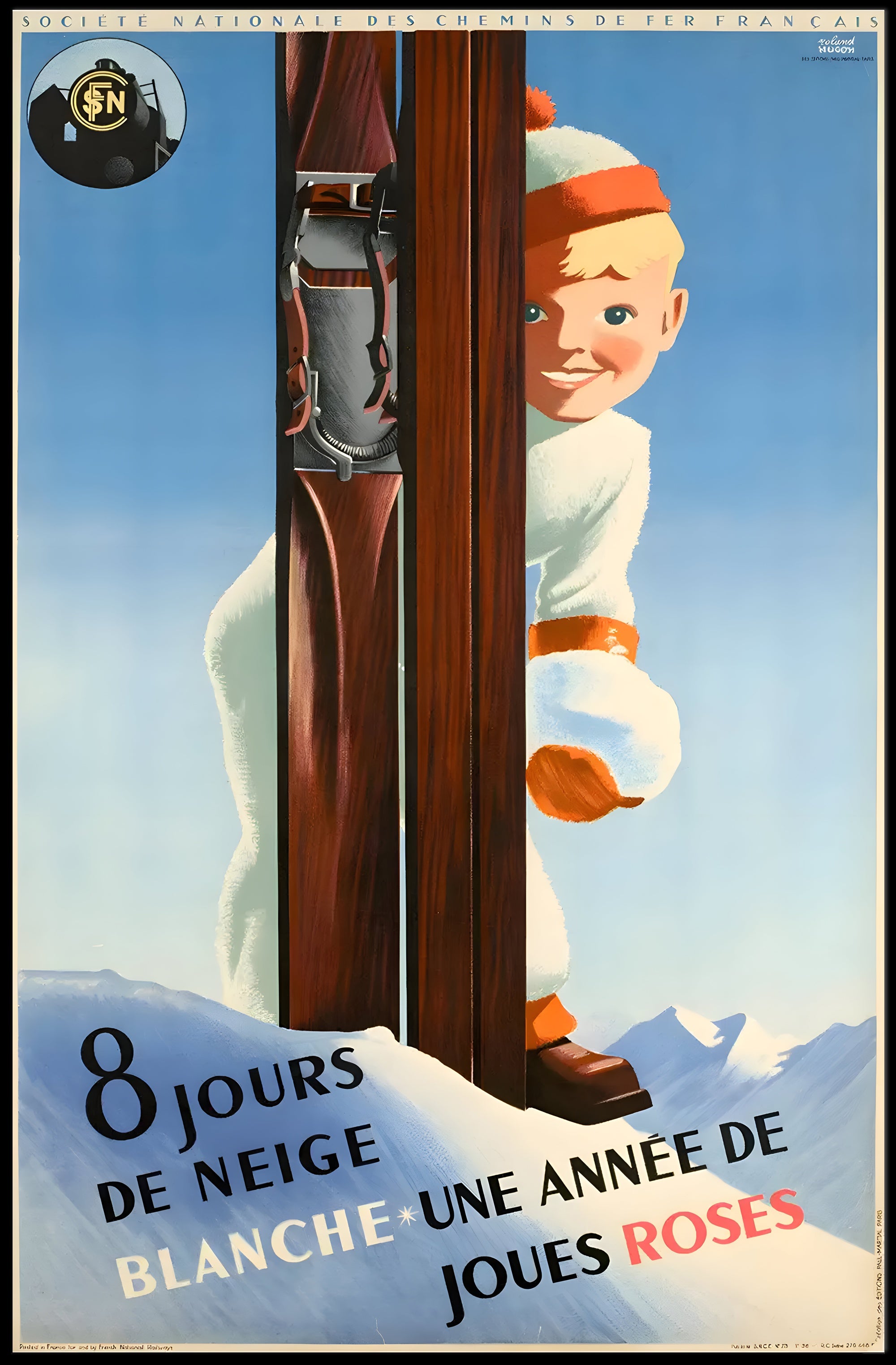 Vintage French Winter Travel Adventure Poster PosterGoat