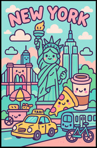 Whimsical New York Adventure Poster