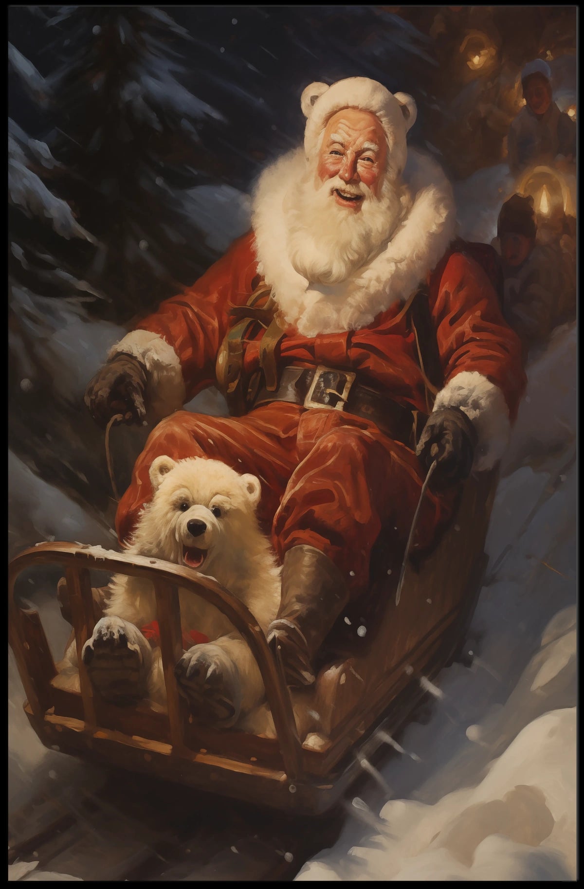 SantaS Joyful Sleigh Ride Poster