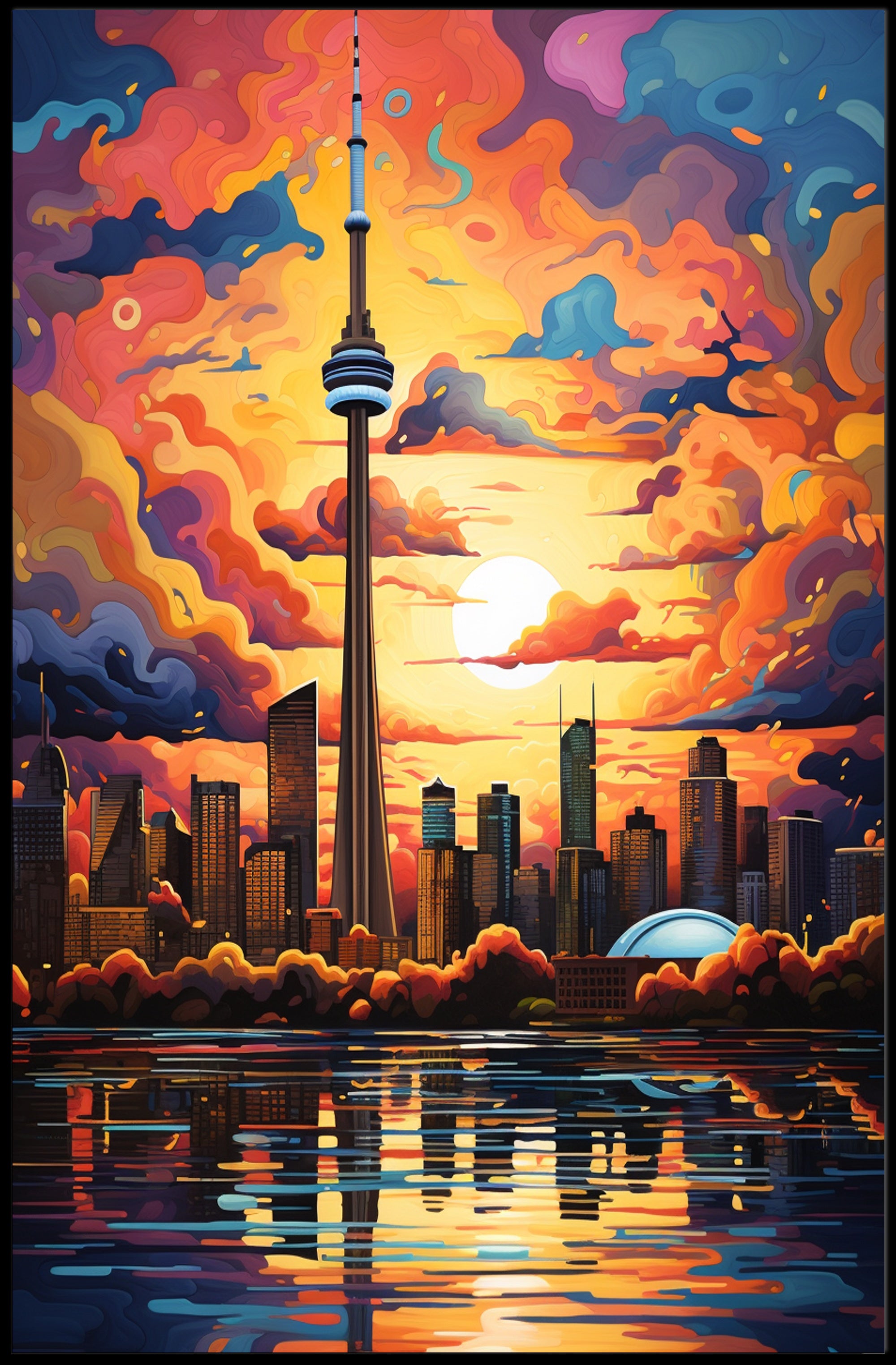 Toronto Skyline At Sunset Poster