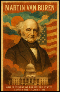 Martin Van Buren 8th President of the United States Layered Digital Collage Poster