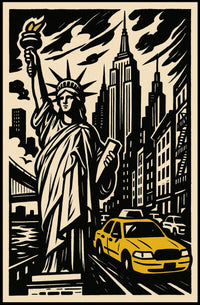 Iconic New York Poster Bold Urban Wall Art for Living Rooms