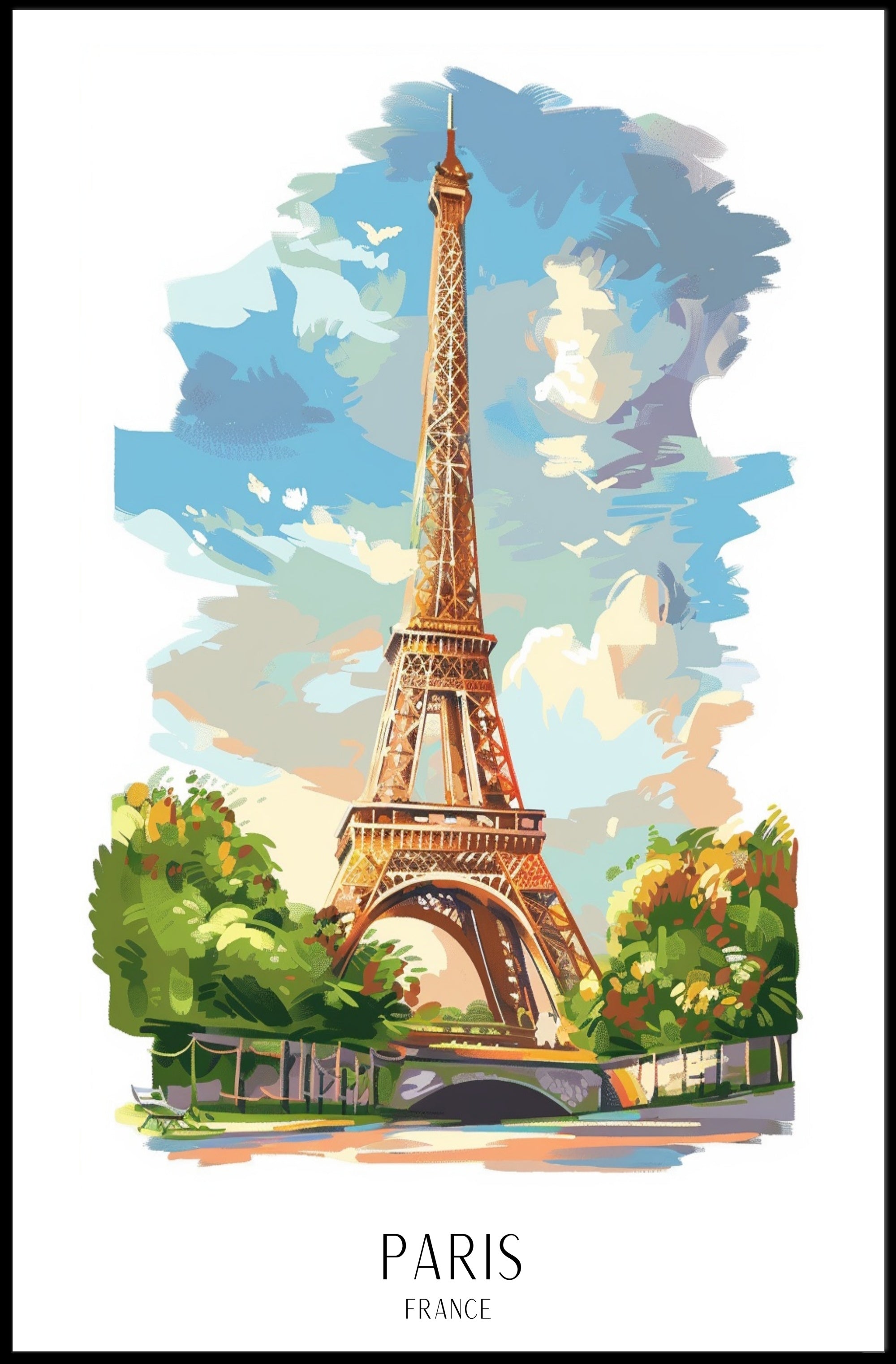 Eiffel Tower Parisian Scenery Art: Travel Poster PosterGoat