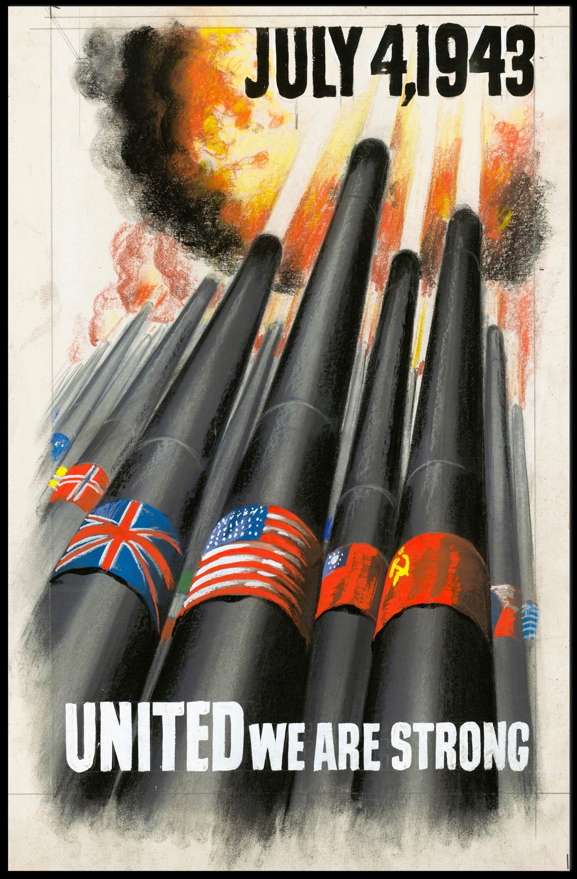 World War II Patriotic Art: Powerful Historical Poster