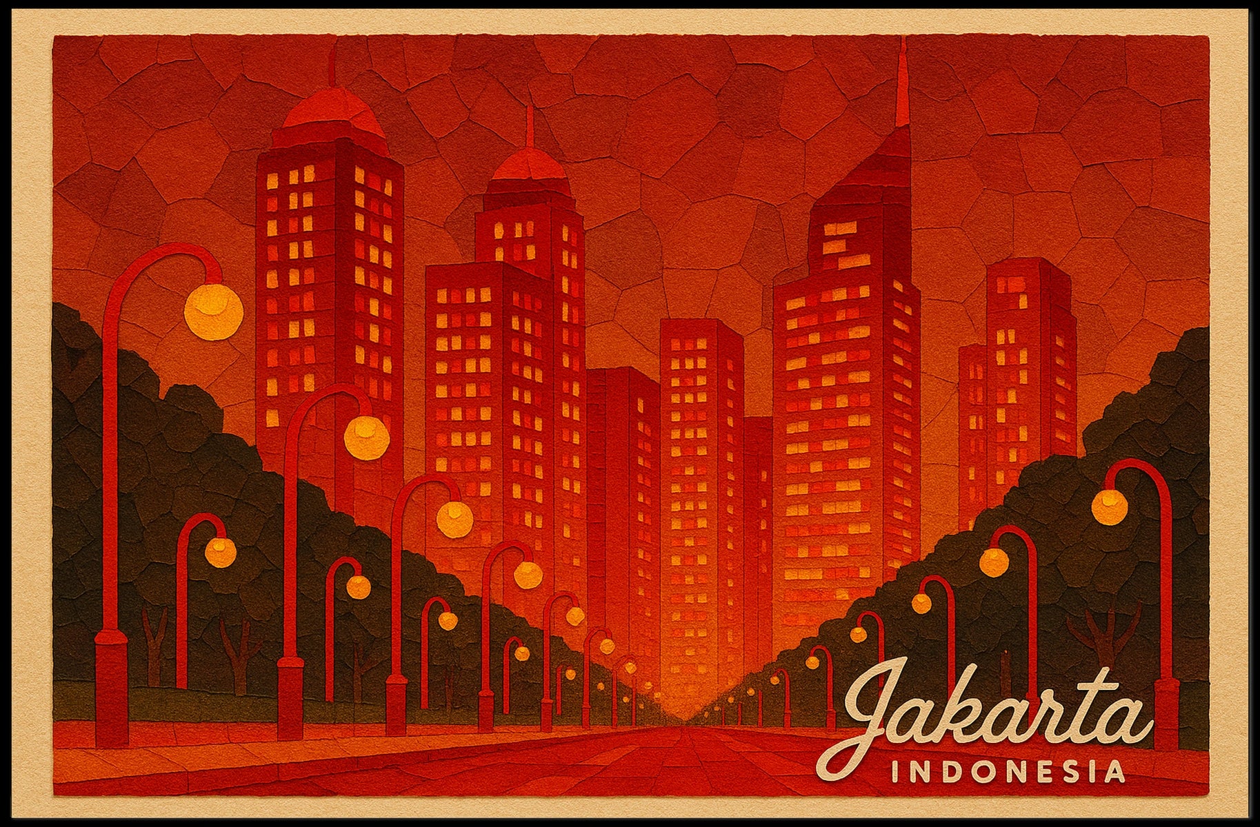 Jakarta, Indonesia Cityscape Poster