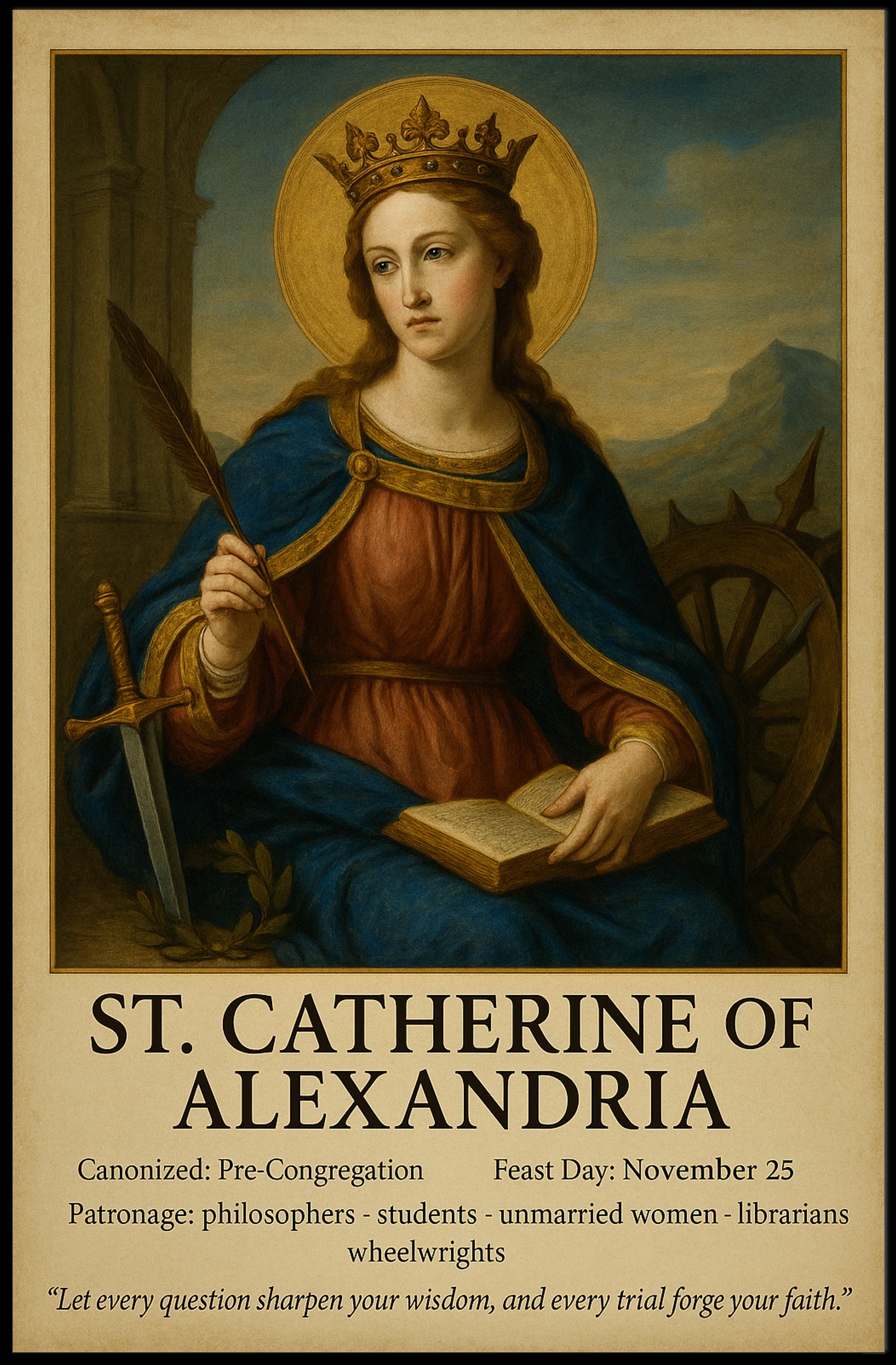 St. Catherine of Alexandria Iconography Heritage Poster