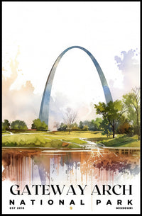 Glacier Watercolor Wall Art Poster