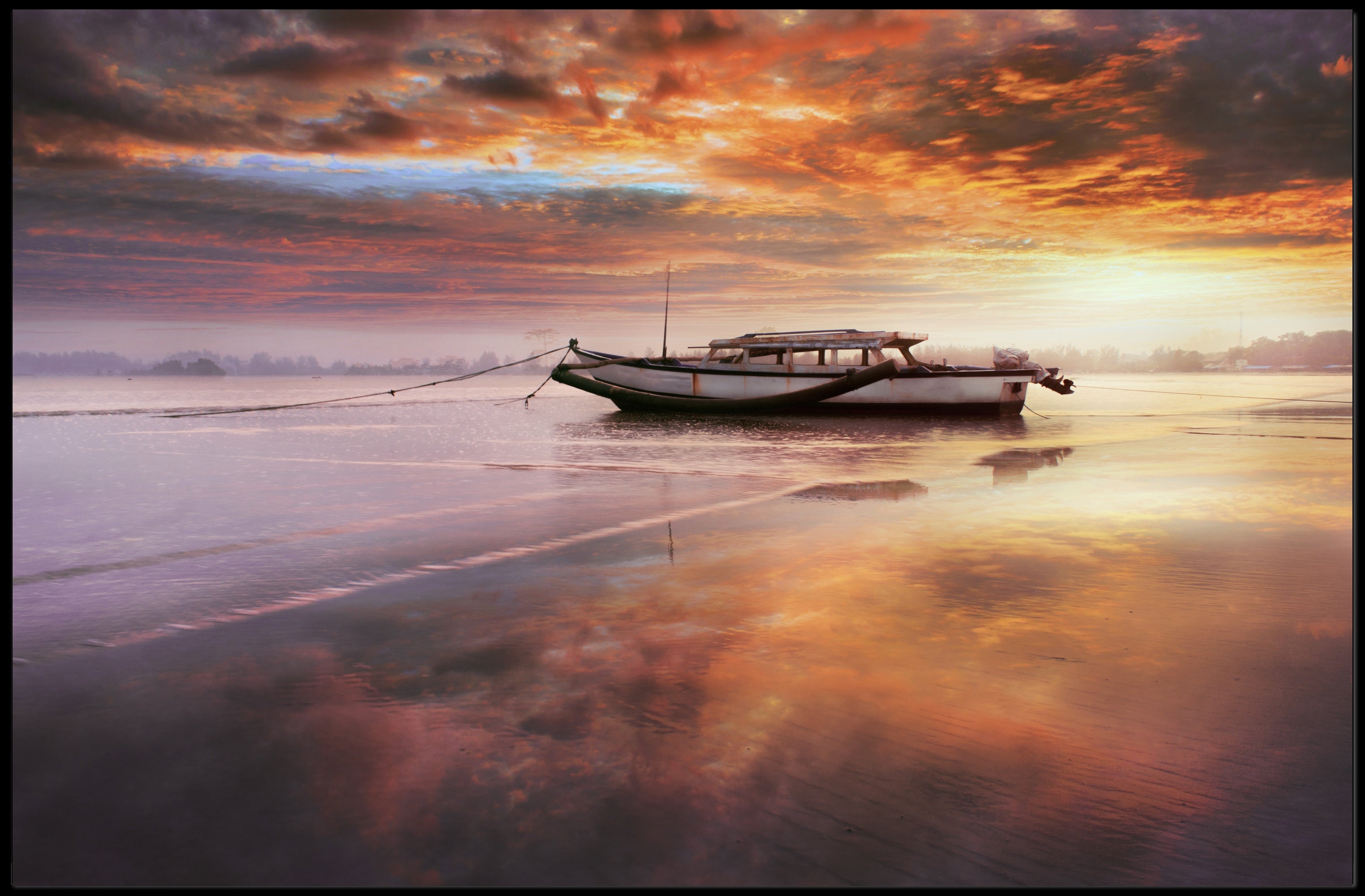 Tranquil Sunset Reflection Poster