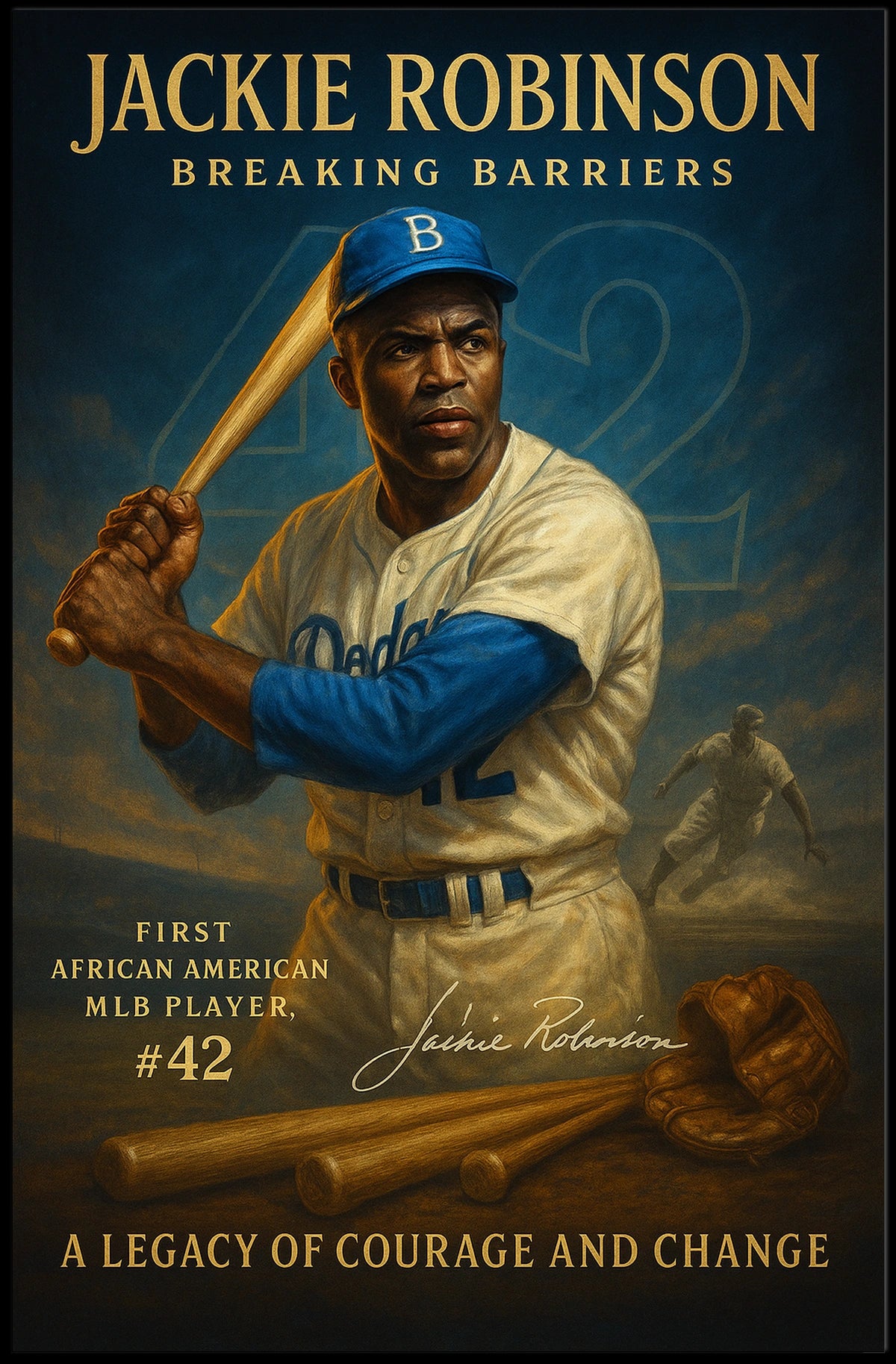 Jackie Robinson Commemorative Sports Poster