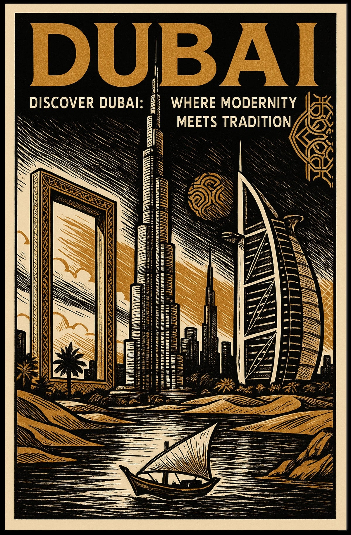 Dubai Poster Modernity Meets Tradition Wall Art For Home