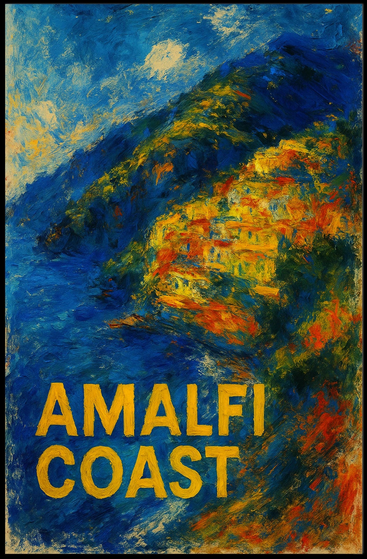 Amalfi Coast Impression Poster Wall Art 18x24 Fine Art