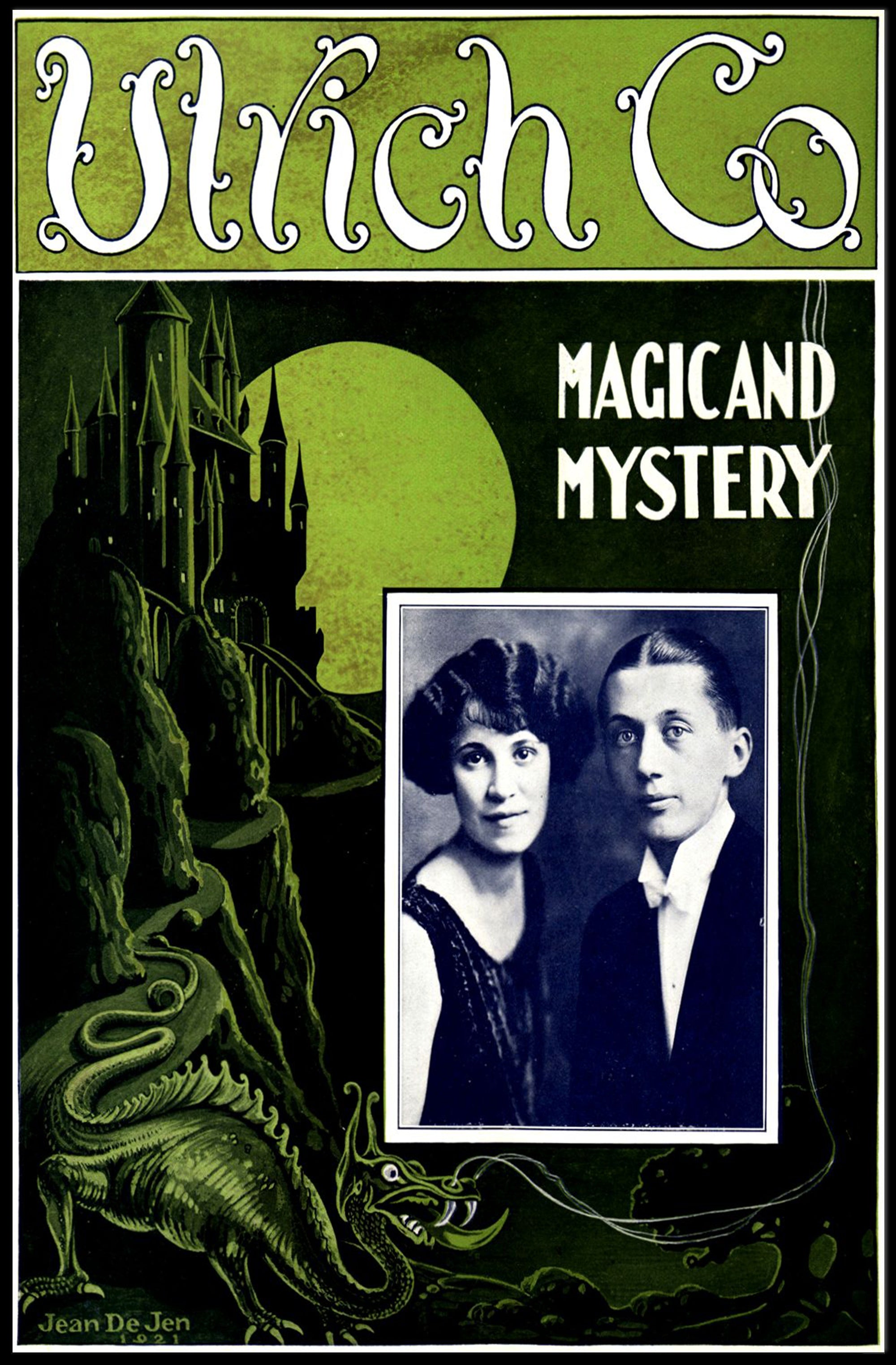 Magic and Mystery Gothic Castle Dragon Art Nouveau Poster