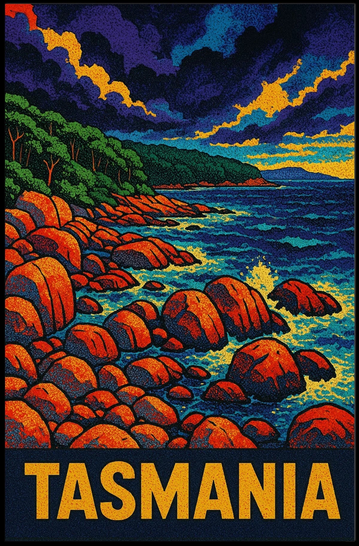 Tasmania Coastal Landscape Poster