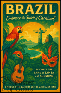 Brazilian Carnival Celebration: Vintage Cultural or Heritage Poster