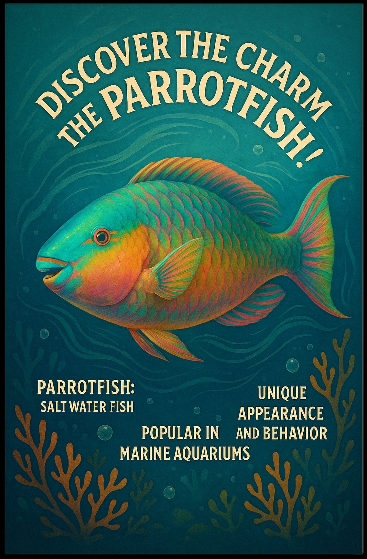 Discover the Charm of the Parrotfish Poster