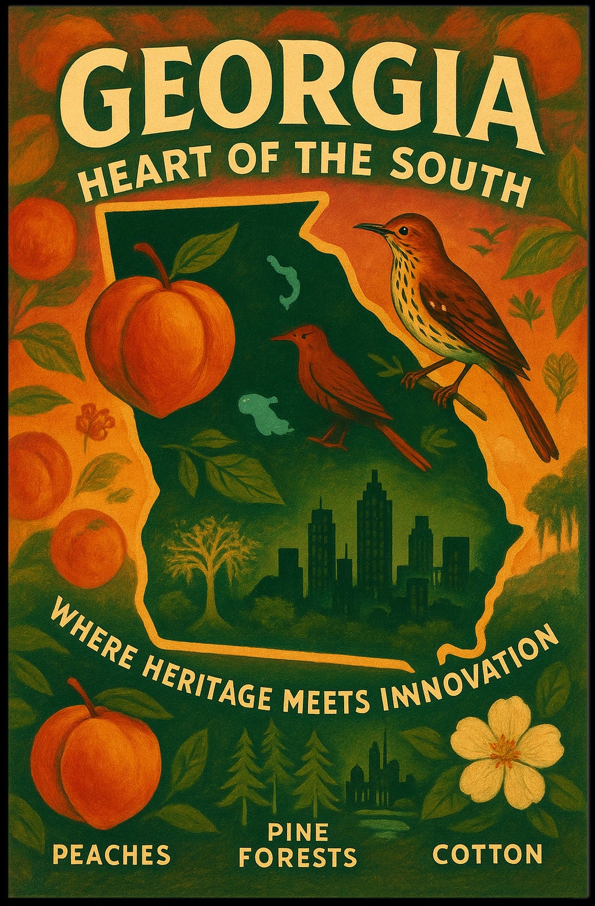 Georgia Heart Of The South Poster