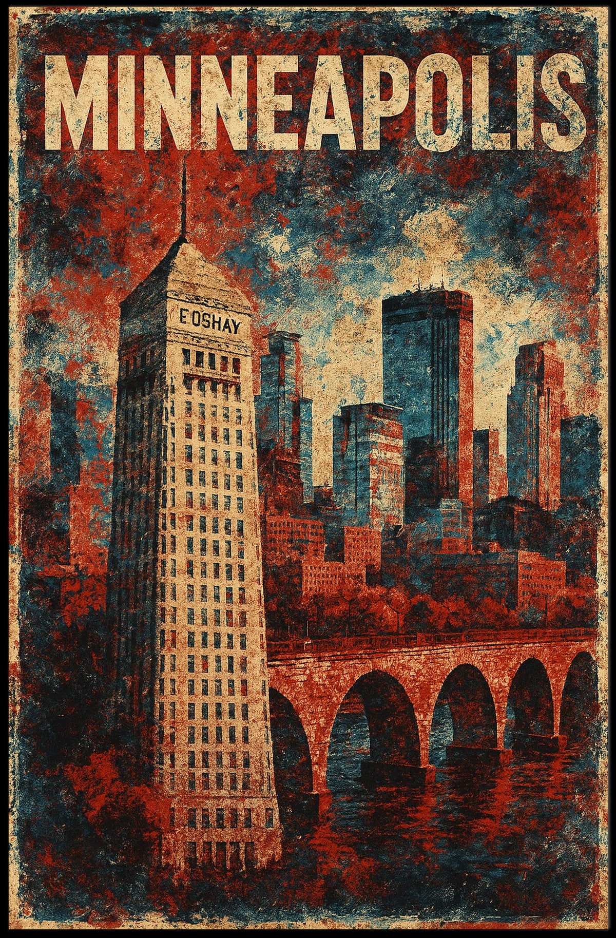 Minneapolis Skyline Art Poster