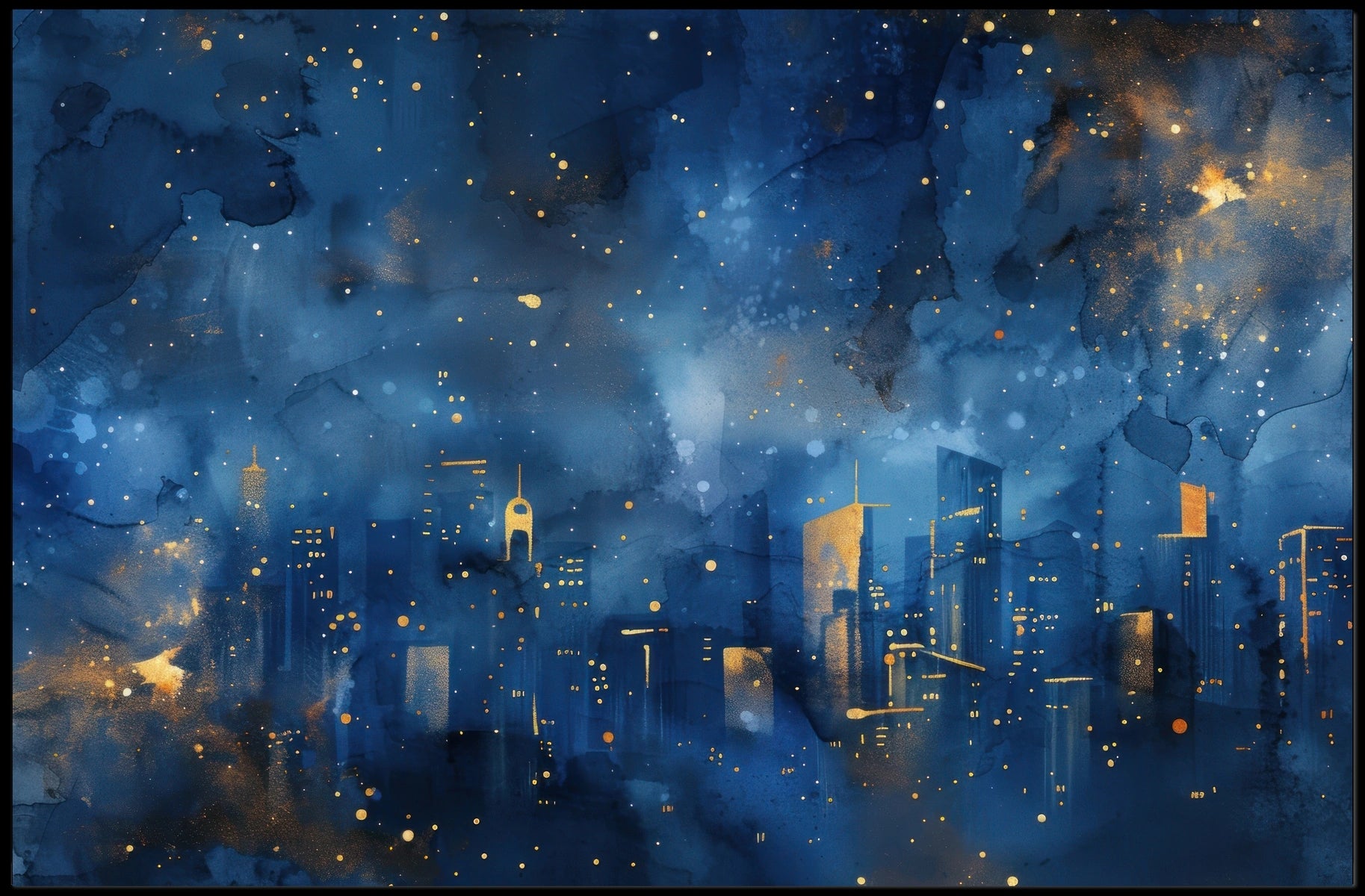 Celestial Cityscape Poster