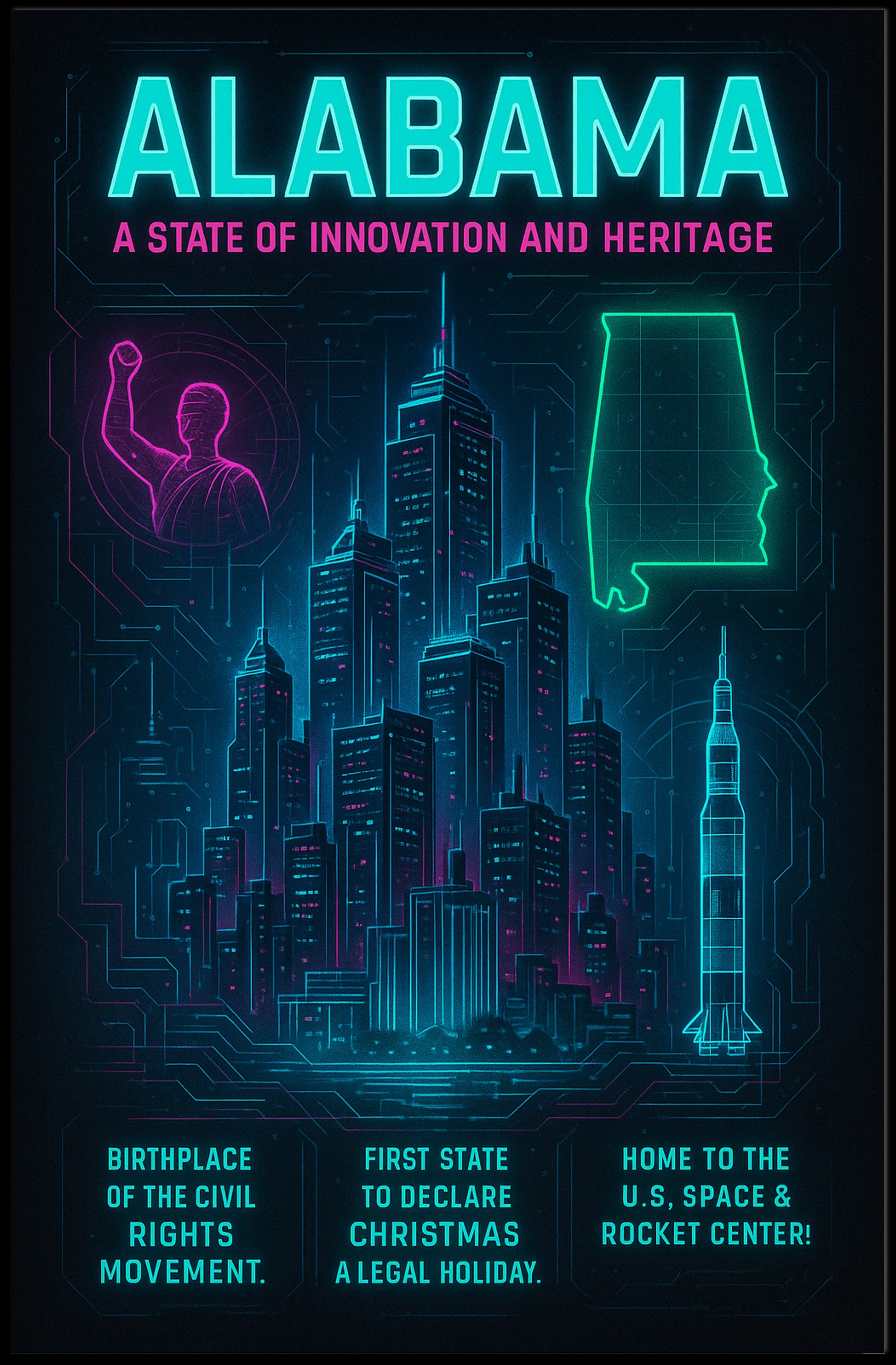 Alabama A State of Innovation and Heritage Poster