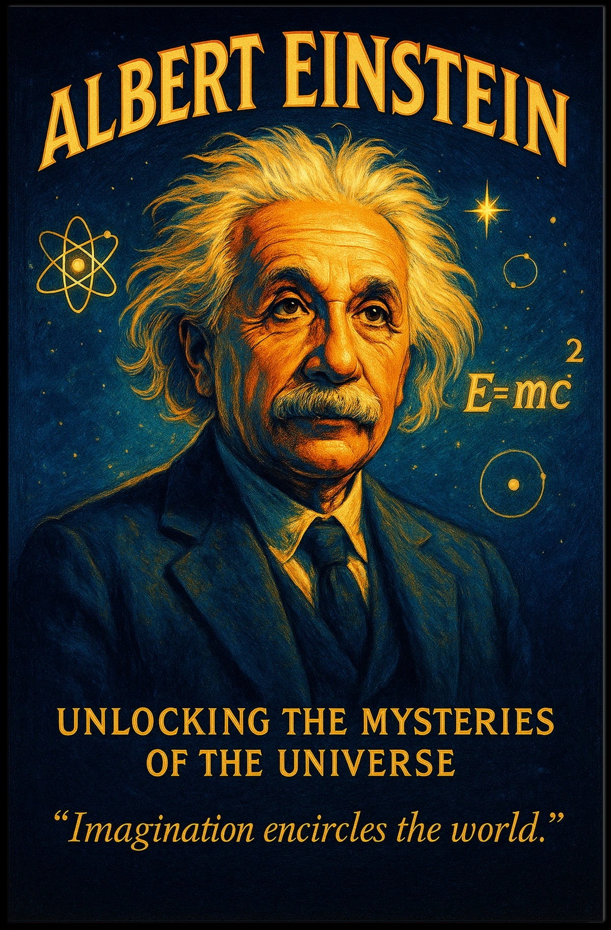 Albert Einstein Inspirational Vintage Science Poster