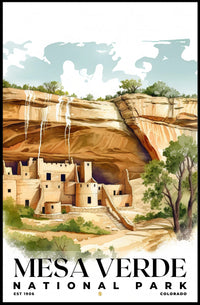Mesa Verde Watercolor Wall Art Poster