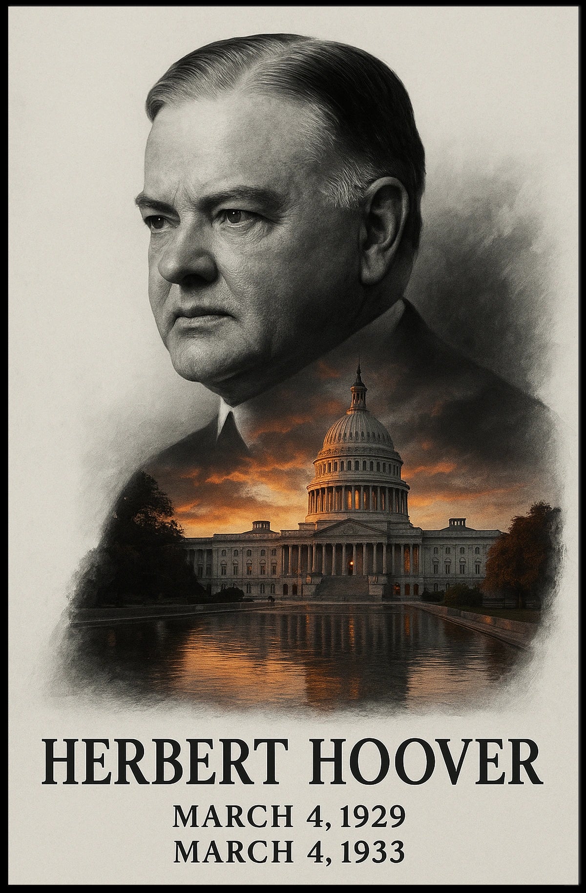 Herbert Hoover 31st President of the United States Reflections Poster