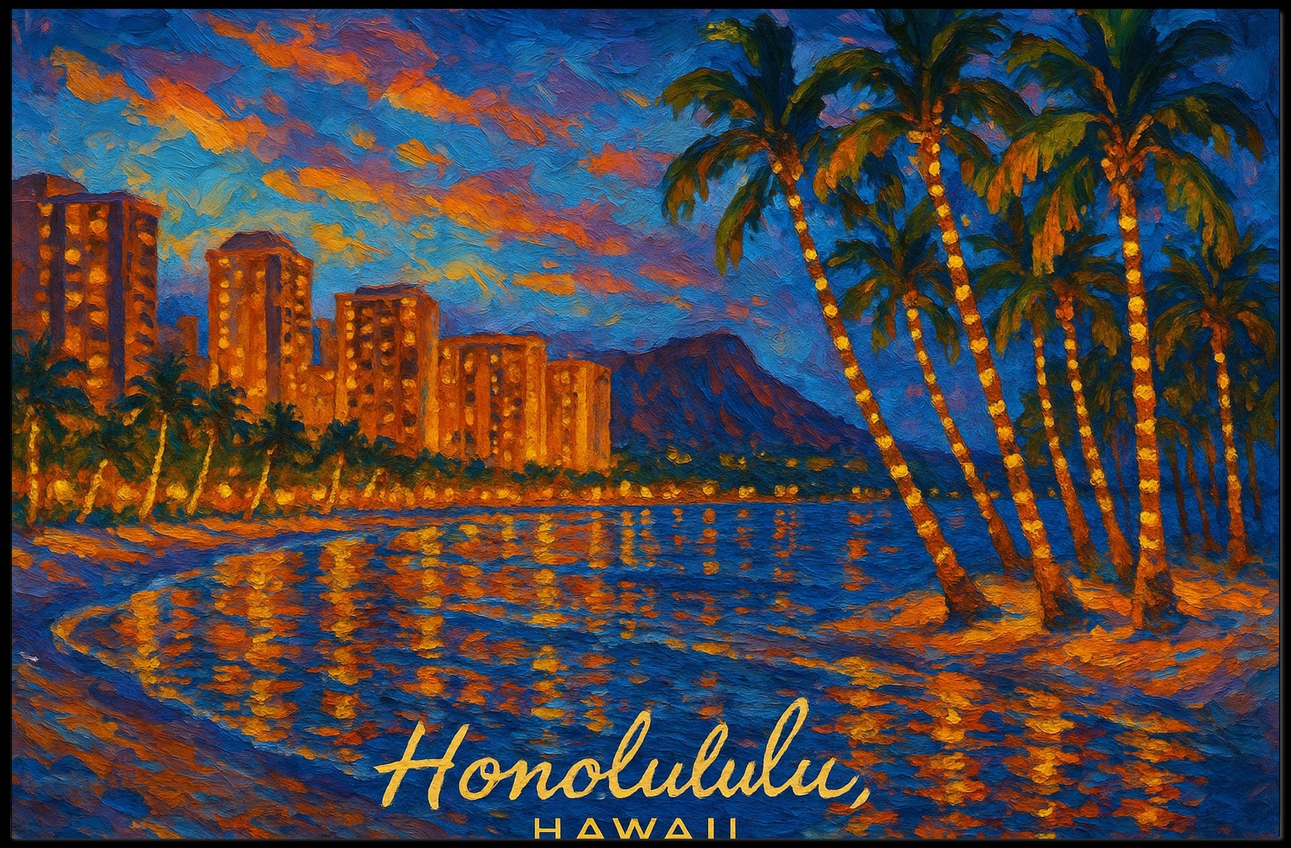 Honolulu Hawaii Wanderlust Beach Photography Poster