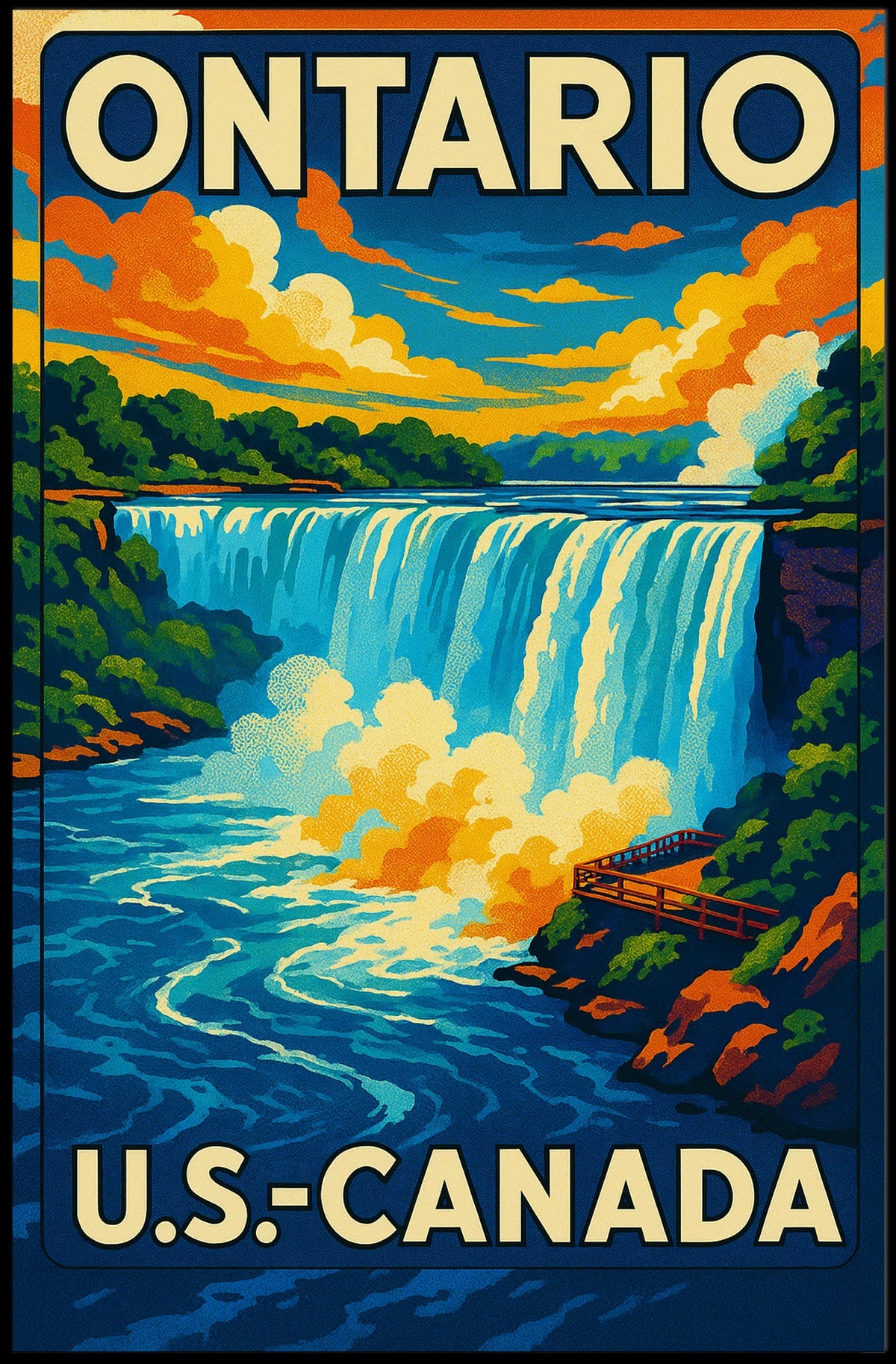 Ontario Canada United States Niagara Falls Poster