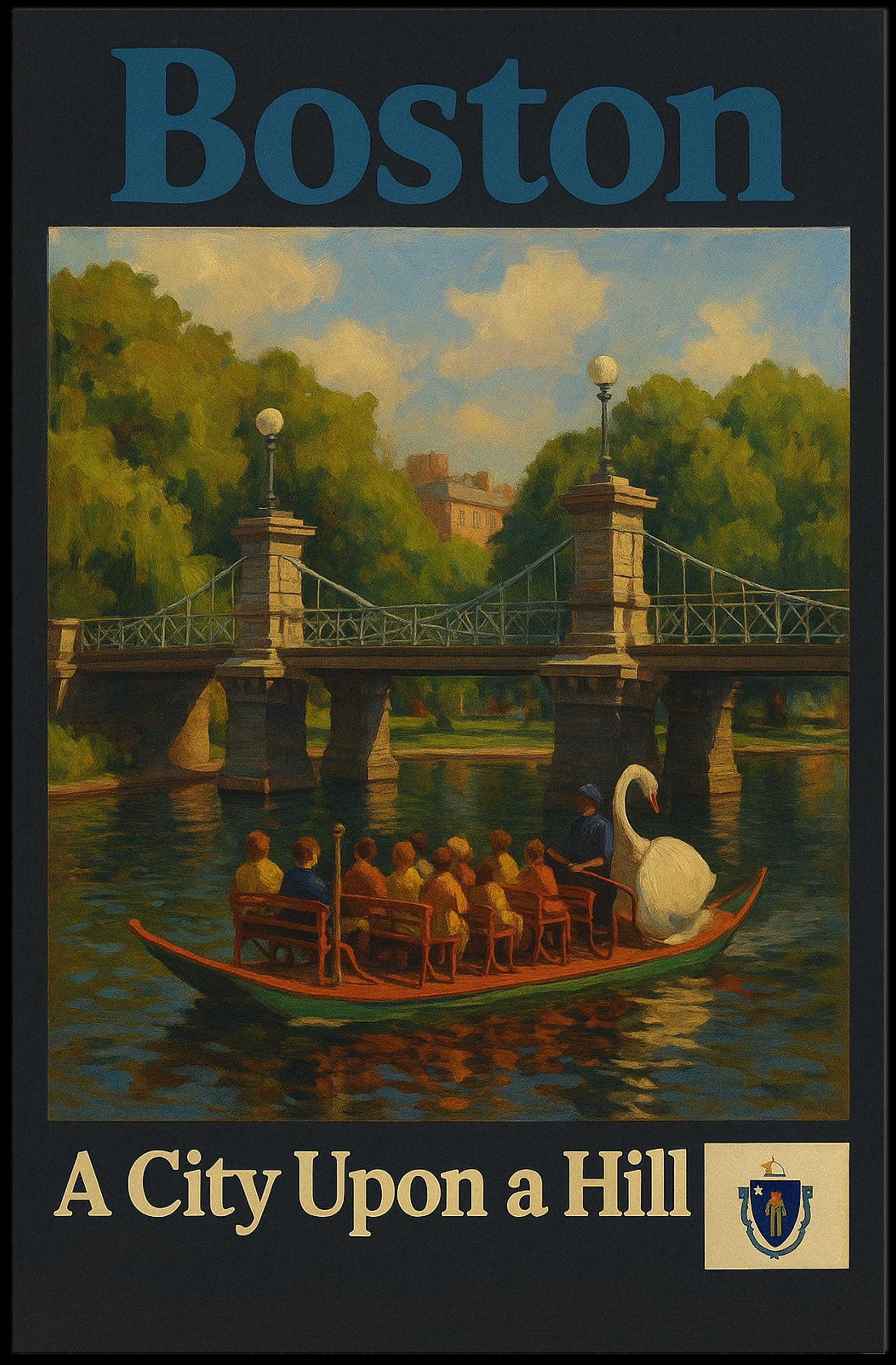 Boston: Serene Public Garden Travel Poster
