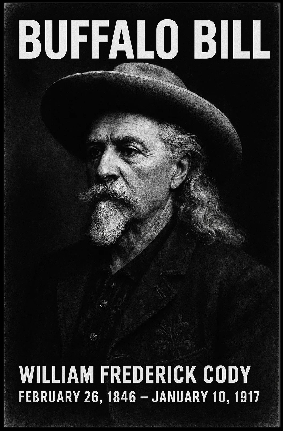 Buffalo Bill Western Historical Portrait Poster