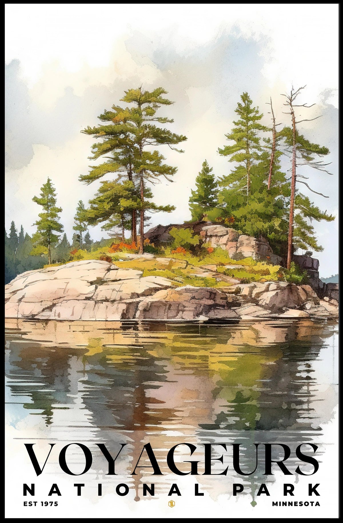 Voyageurs Watercolor Wall Art Poster