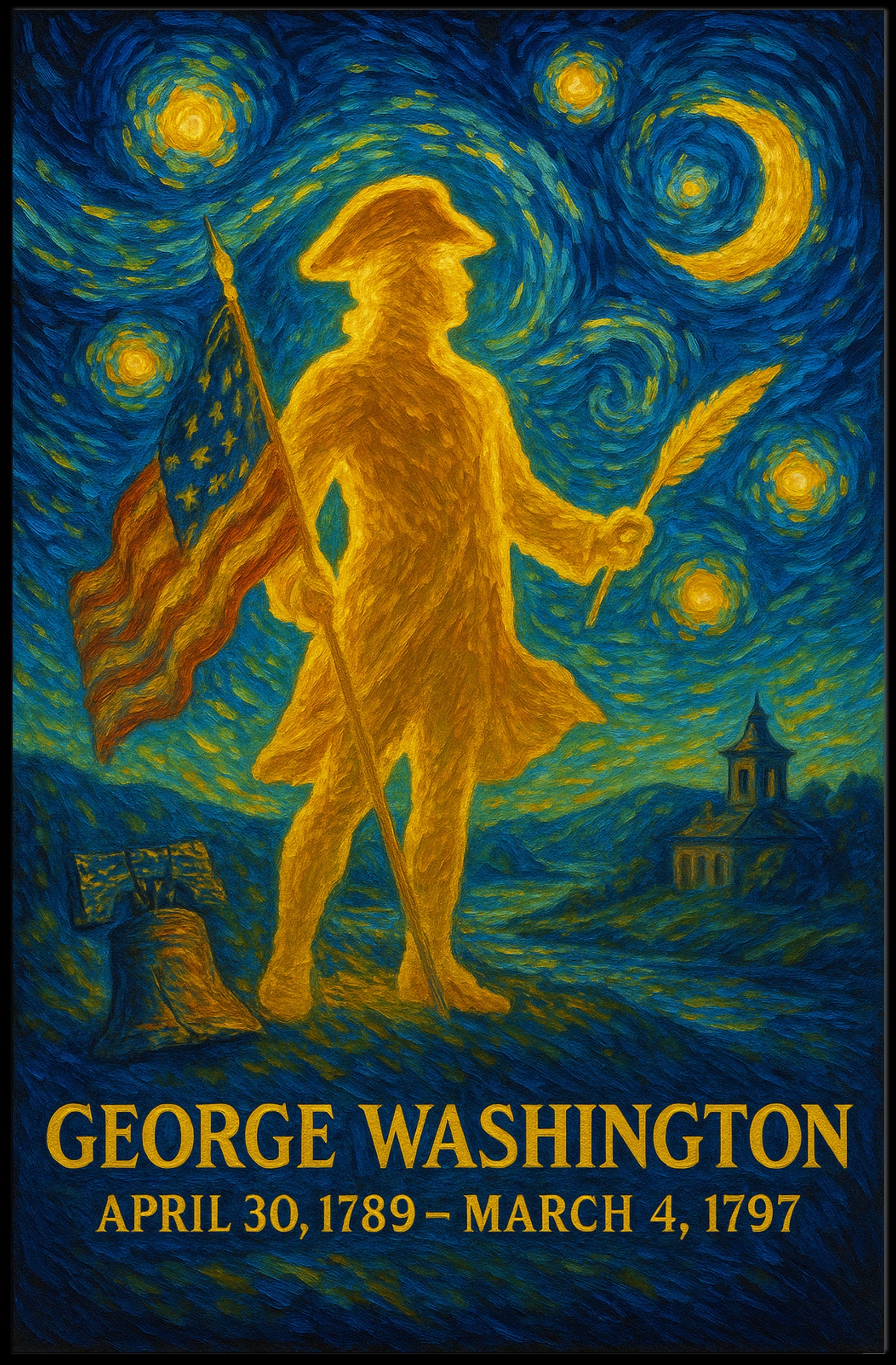 George Washington Patriotic Vintage Historical Poster