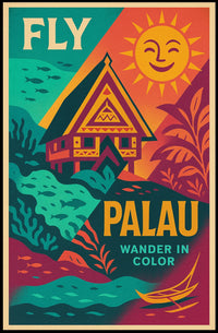 Travel to Palau Vibrant Tropical Adventure Travel Poster PosterGoat