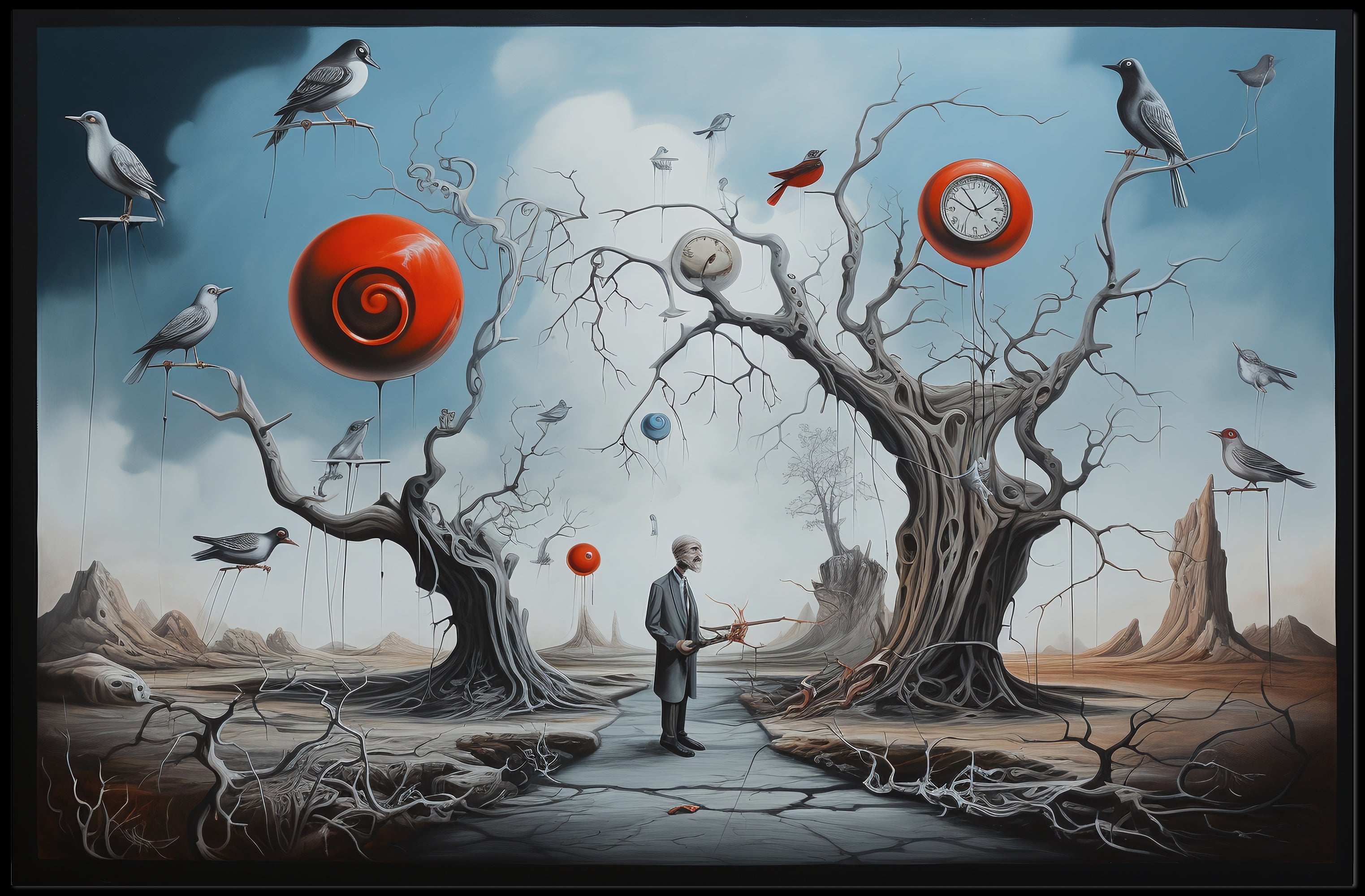 Dreamlike Surreal Art with Whimsical Elements - Artistic Poster