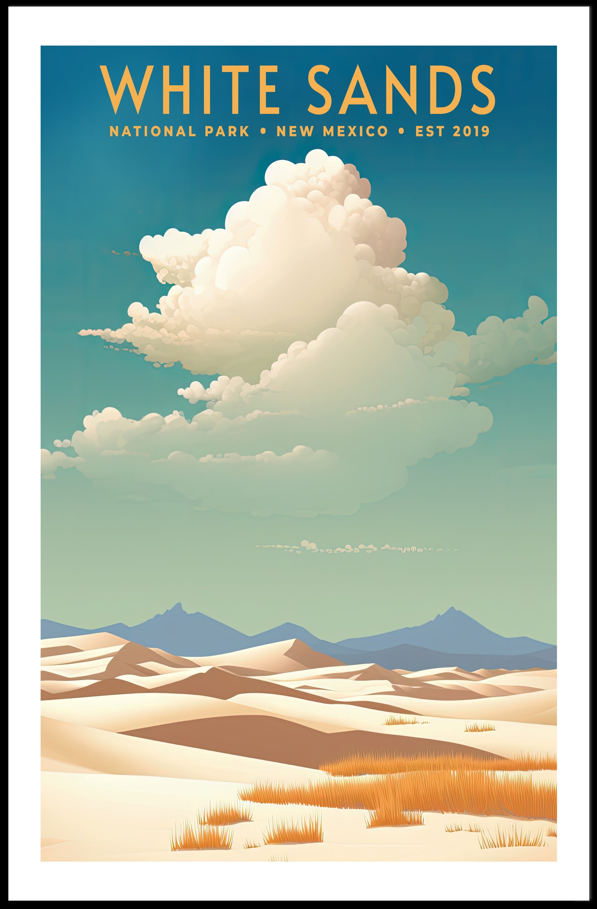 White Sands National Park Poster Vintage Travel Print