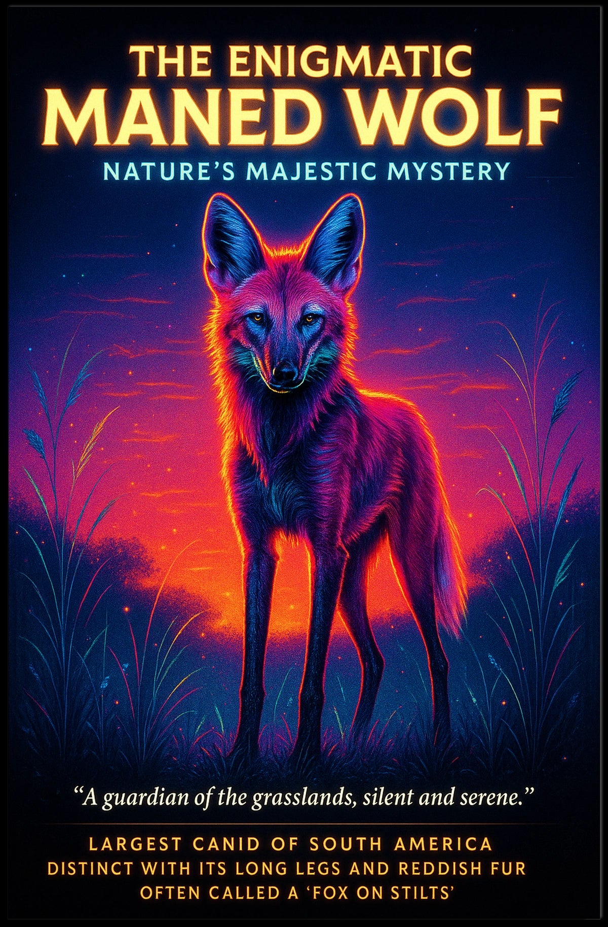 The Enigmatic Maned Wolf Poster